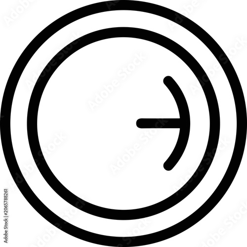 Minimalist Circle Icon with Arrow, Vector Graphic, Simple Design Element