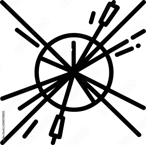 Quadro su tela Abstract radial explosion with lines and dots, symbolizing energy, impact, or di