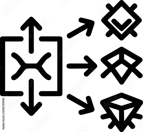 Abstract geometric shapes, network connection, data flow, transformation, innovation