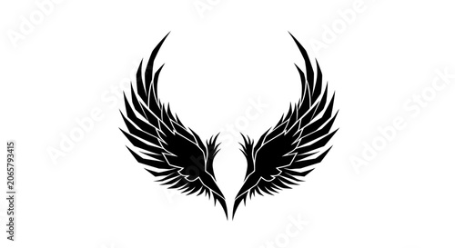 Black Angel Wings Silhouette Vector Illustration
