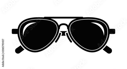 Black Aviator Sunglasses Icon Vector Illustration