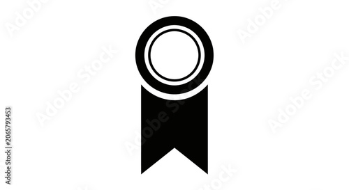 Black Award Ribbon Icon Vector Graphic