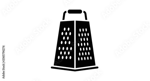 Black Grater Icon for Kitchen Utensils and Cooking