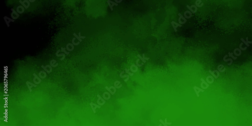 Abstract cloud and vapor texture background. Black and Green smoke aquarelle smudge Green steam on a black background. Beautiful green nebula in cosmos far away, Texture and abstract art. 