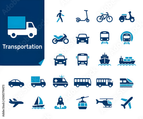 Comprehensive Transportation and Logistics Icon Set