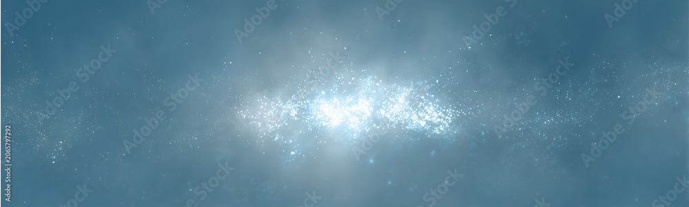Naklejka premium Deep Blue Cosmic Glow. Glitter Stardust Background PNG. Bright Galaxy Particle Texture