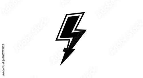 Black Lightning Bolt Icon Vector Graphic