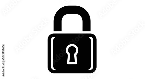 Black Padlock Icon Symbol for Security and Privacy Protection