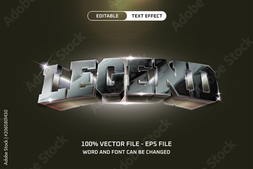 Legend Chrome Metallic Editable Text Effect