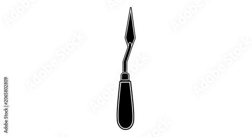 Black Silhouette Icon of a Painting Palette Knife