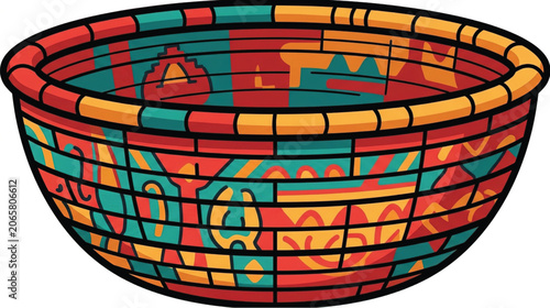 Colorful Mosaic Ceramic Bowl Design.