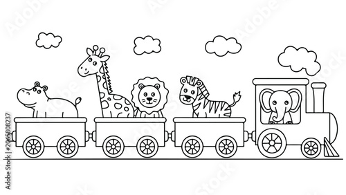 set of funny cartoon animals