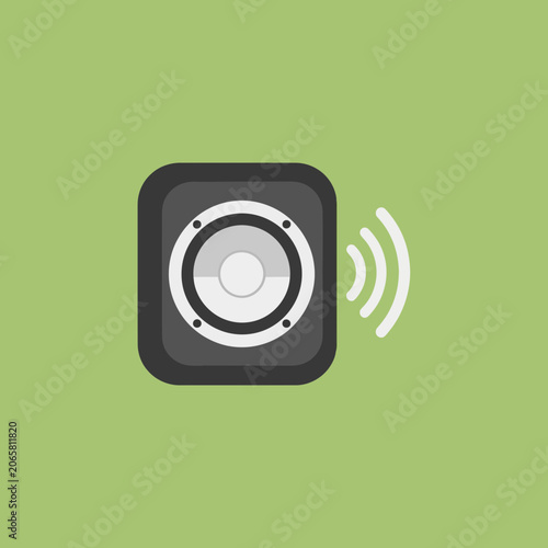 Speaker icon with sound waves, vector illustration