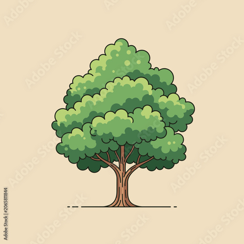 Stylized Green Tree Illustration