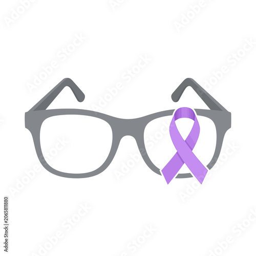 Vision Care Awareness Ribbon on Eyeglasses