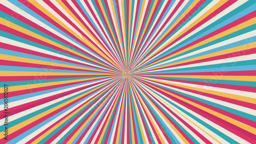 Vibrant colorful radial stripes design pattern with bright gradient colors