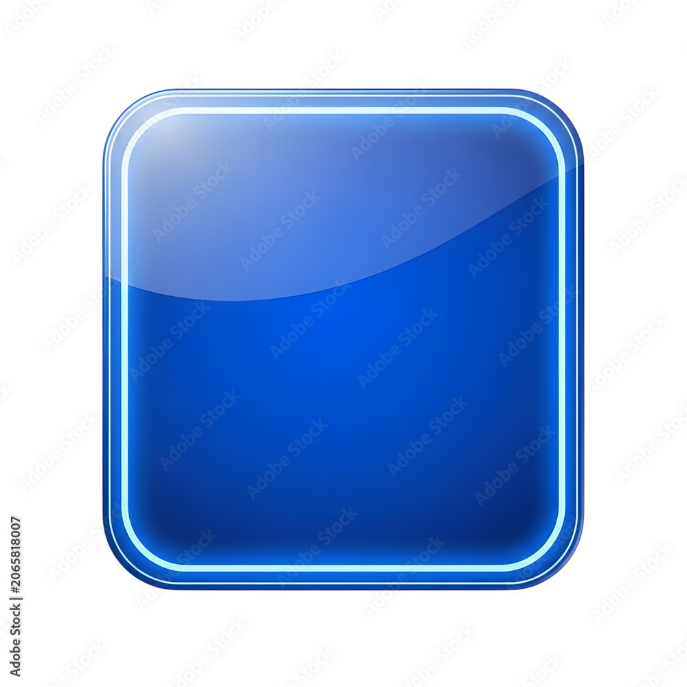 Obraz premium Blue plastic square container isolated on transparent background