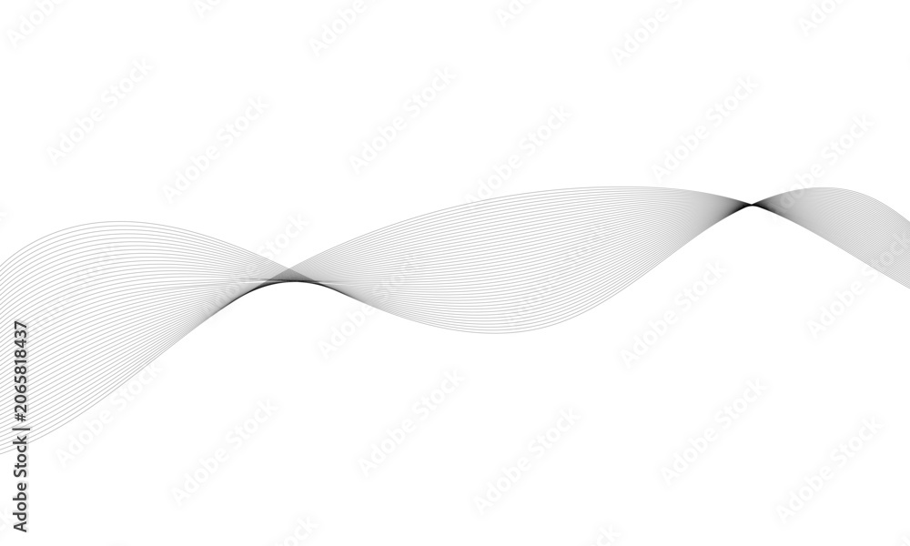 Fototapeta premium White wavy ribbon or wave shape element for design and decoration