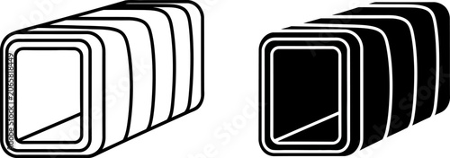 Cuadro en lienzo flexible ducting shown in outline and solid black with clean white background fo