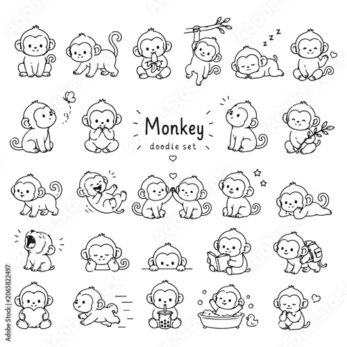 Photography Monkey doodles set