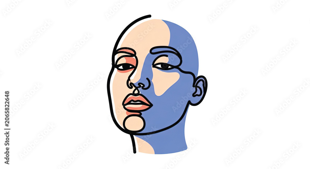 Fototapeta premium Woman Face Portrait Blue Makeup.