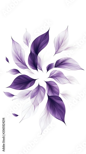 Elegant purple floral arrangement abstract botanical illustration