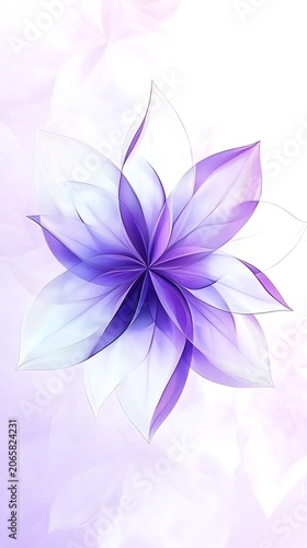 Elegant purple floral design abstract lotus blossom digital artwork
