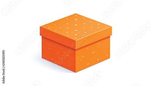 Orange gift box with lid.