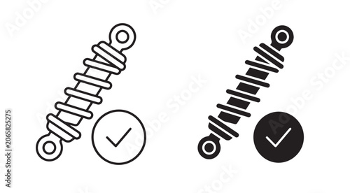 Vehicle Suspension Inspection and Maintenance Vector Icon