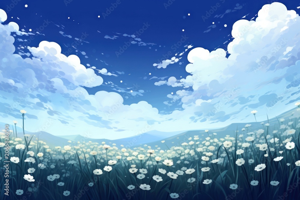 Obraz premium Flower sky landscape.