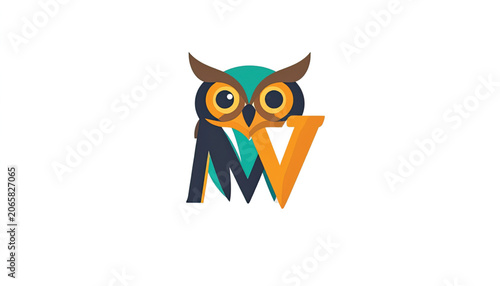 Owl Face Logo Design Concept.