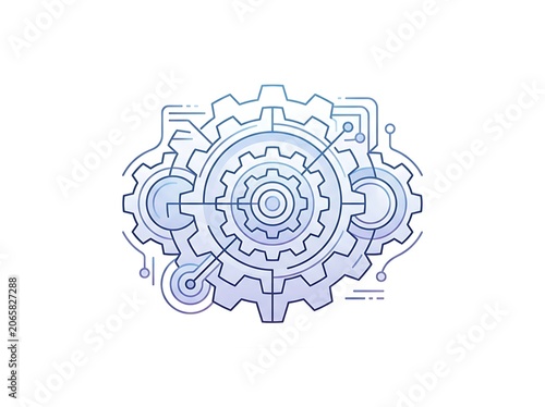 Abstract line art illustration of human brain.