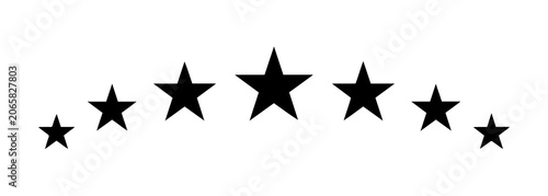 Obraz na płótnie Seven stars arranged in an arch formation symbol for quality and top tier rating
