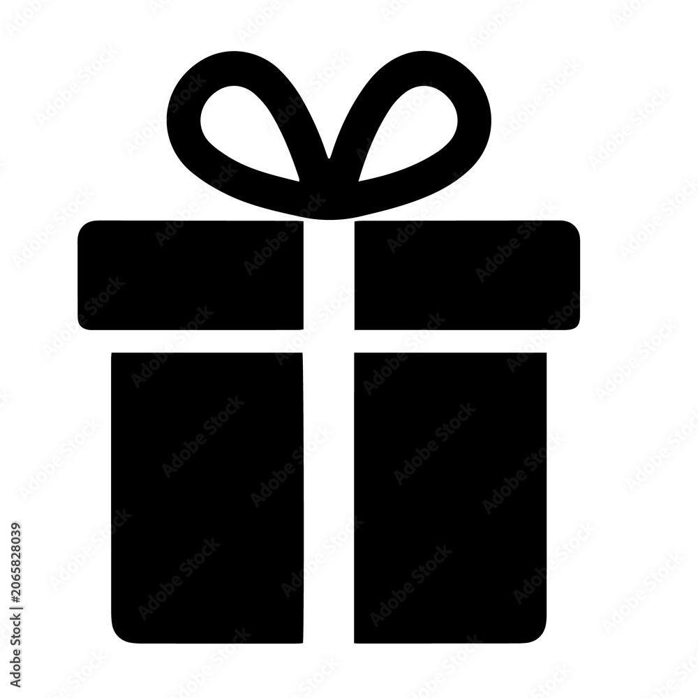 Fototapeta premium Gift box icon with ribbon bow for special occasions and celebration birthday surprise