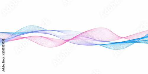 Billede på lærred Abstract Blue and Colorful Wave Flow Background with Dynamic Smoke Lines, Purple