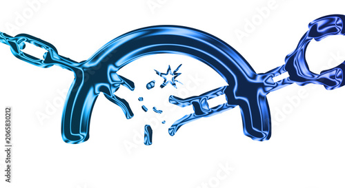 Photos Breaking free from handcuffs on a transparent background with shackles