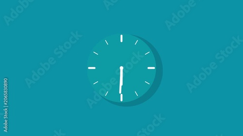 Simple blue clock design for time management concept