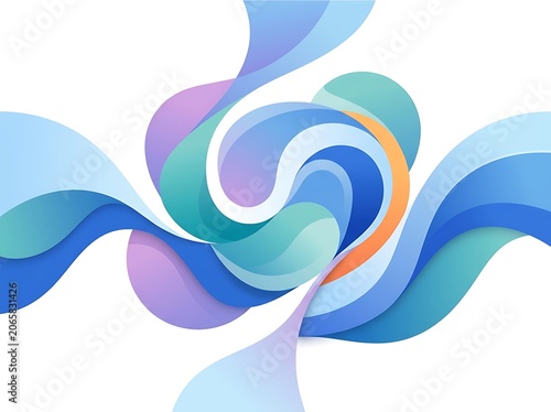 Abstract swirling colorful fluid motion design.