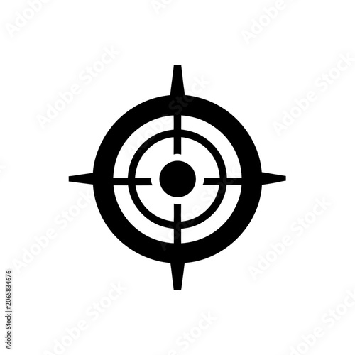Black crosshair target icon for aiming Vector
