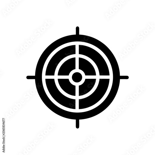 Black target icon for aim and goal symbol Vector