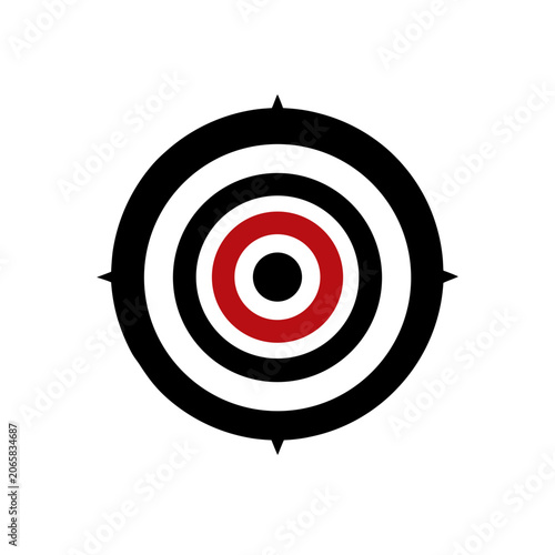 Red and black circular target icon Vector