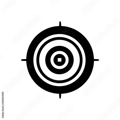 Black target icon for business goals Vector