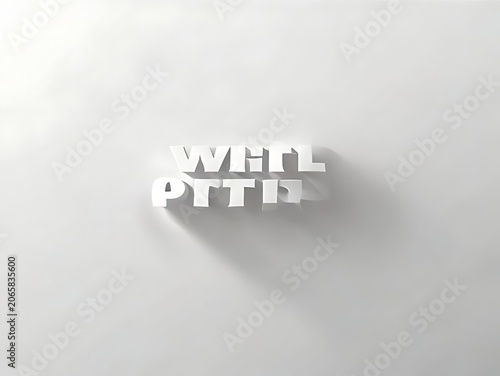 Abstract white metal letters WETL on foggy background.