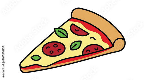 A slice of pepperoni pizza.