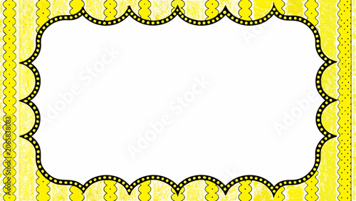 Yellow striped vintage frame label design Vector