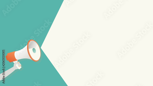 Hand holding a megaphone for announcement Vector