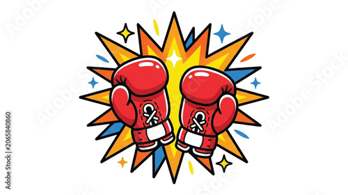 Red Boxing Gloves Punching Sports Equipment.