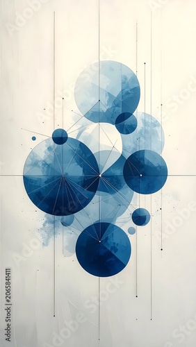 Blue balloon bouquet against white wall.