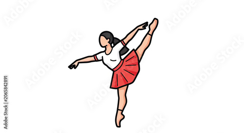 Young girl in dance pose ballet.
