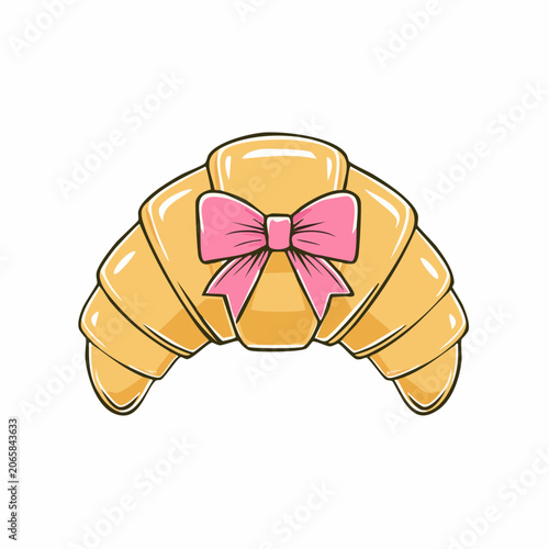 Croissant with Pink Bow